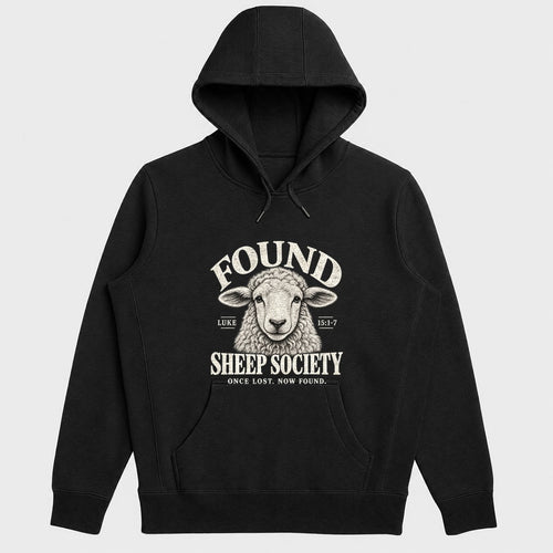 Found Sheep Society Once Lost Now Found, Gift For New Believer | 2D Unisex Hoodie