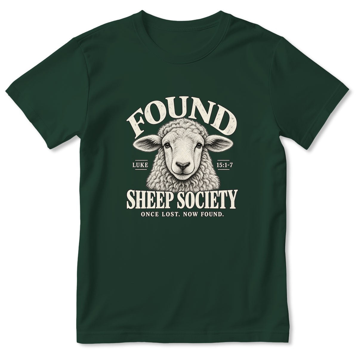 Found Sheep Society Once Lost Now Found, Gift For New Believer | 2D Unisex T-shirt