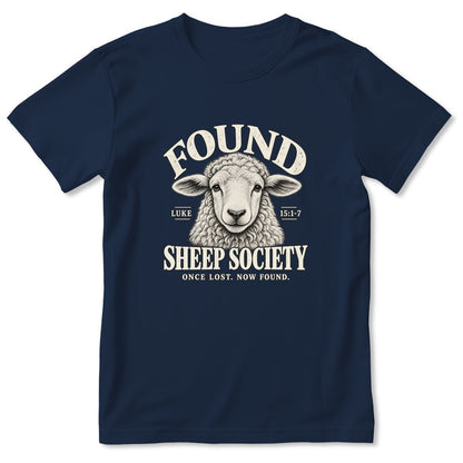 Found Sheep Society Once Lost Now Found, Gift For New Believer | 2D Unisex T-shirt