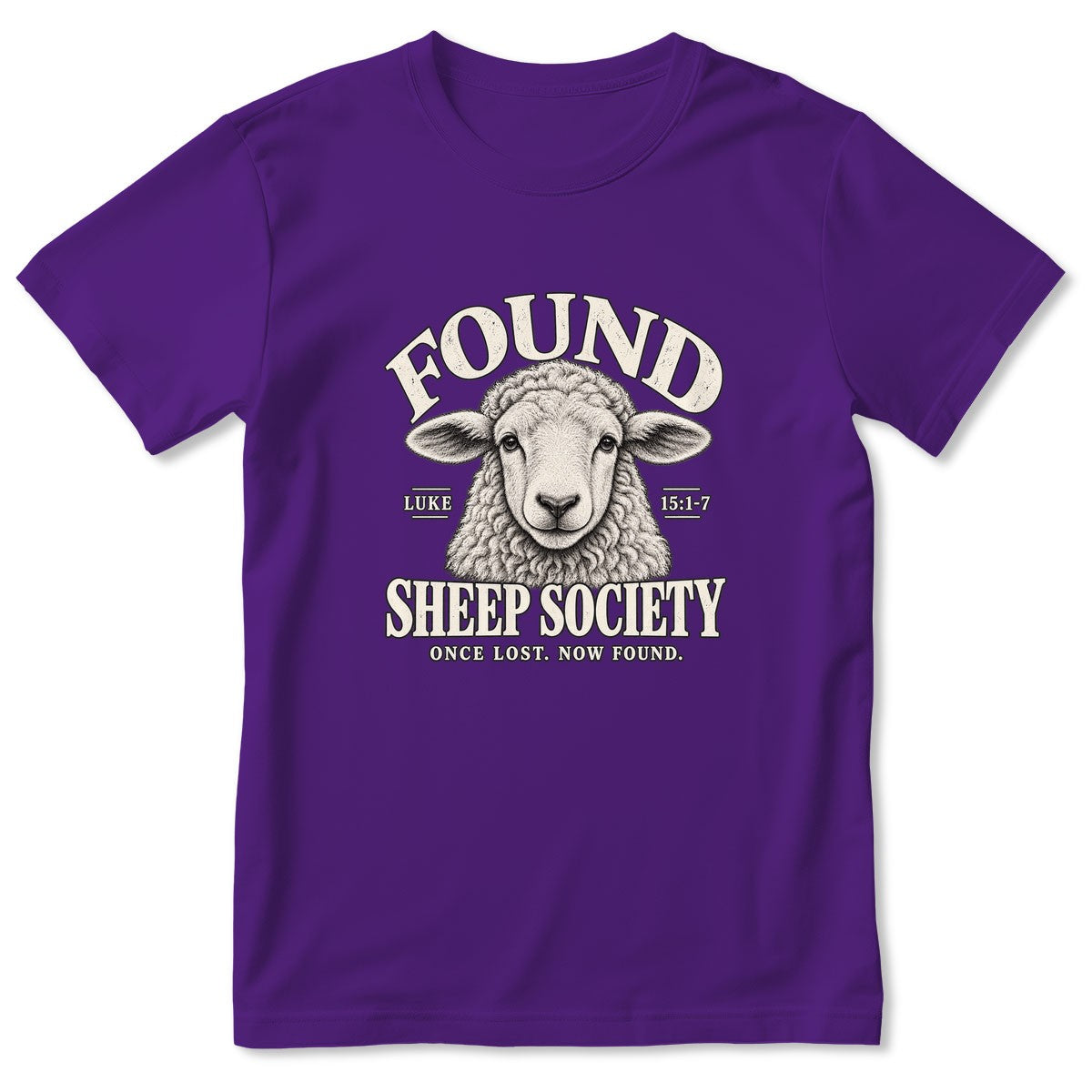Found Sheep Society Once Lost Now Found, Gift For New Believer | 2D Unisex T-shirt