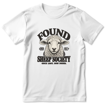 Found Sheep Society Once Lost Now Found, Gift For New Believer | 2D Unisex T-shirt