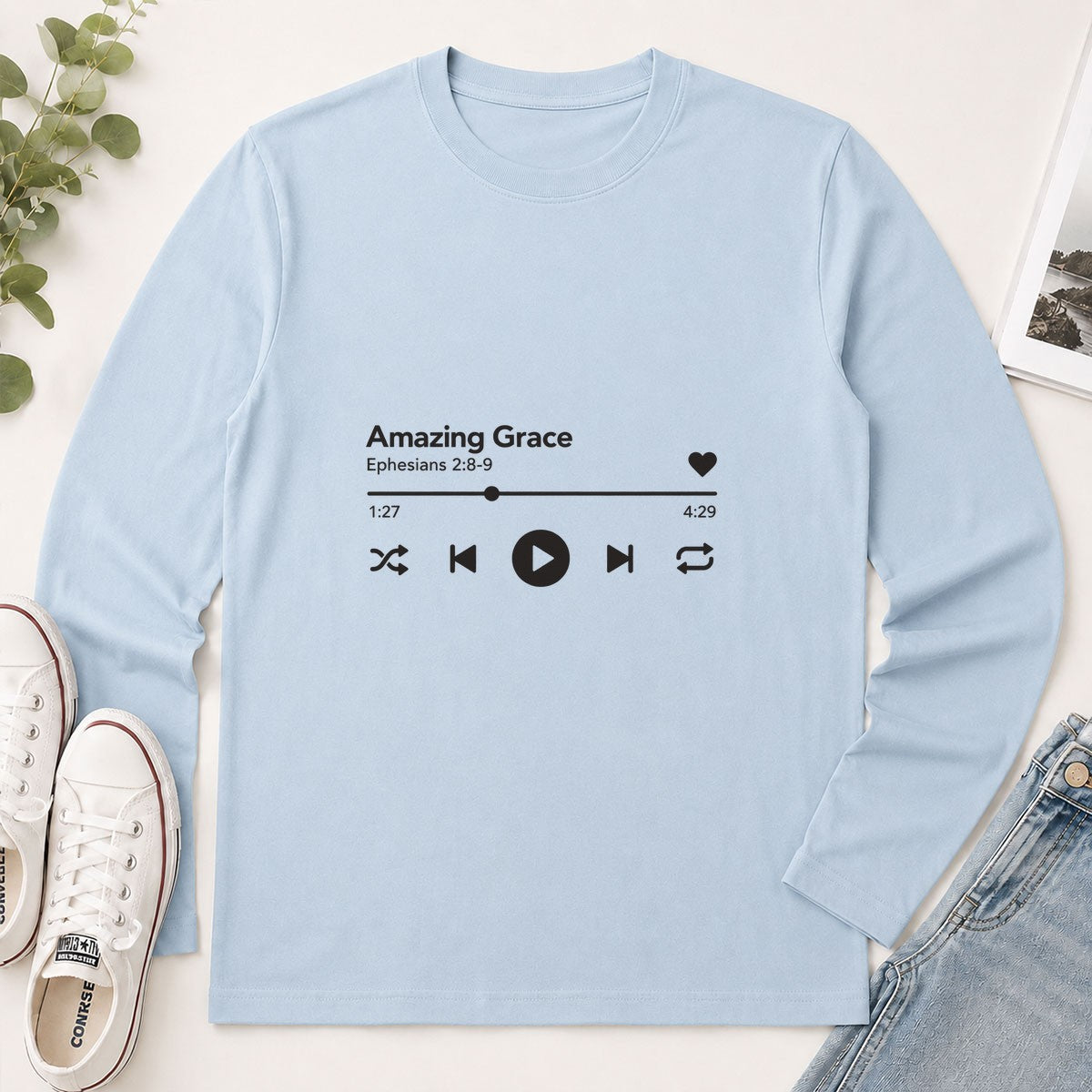 Amazing Grace, Gift For Worship Leader | 2D Unisex Long Sleeve