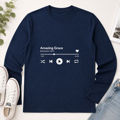 Amazing Grace, Gift For Worship Leader | 2D Unisex Long Sleeve