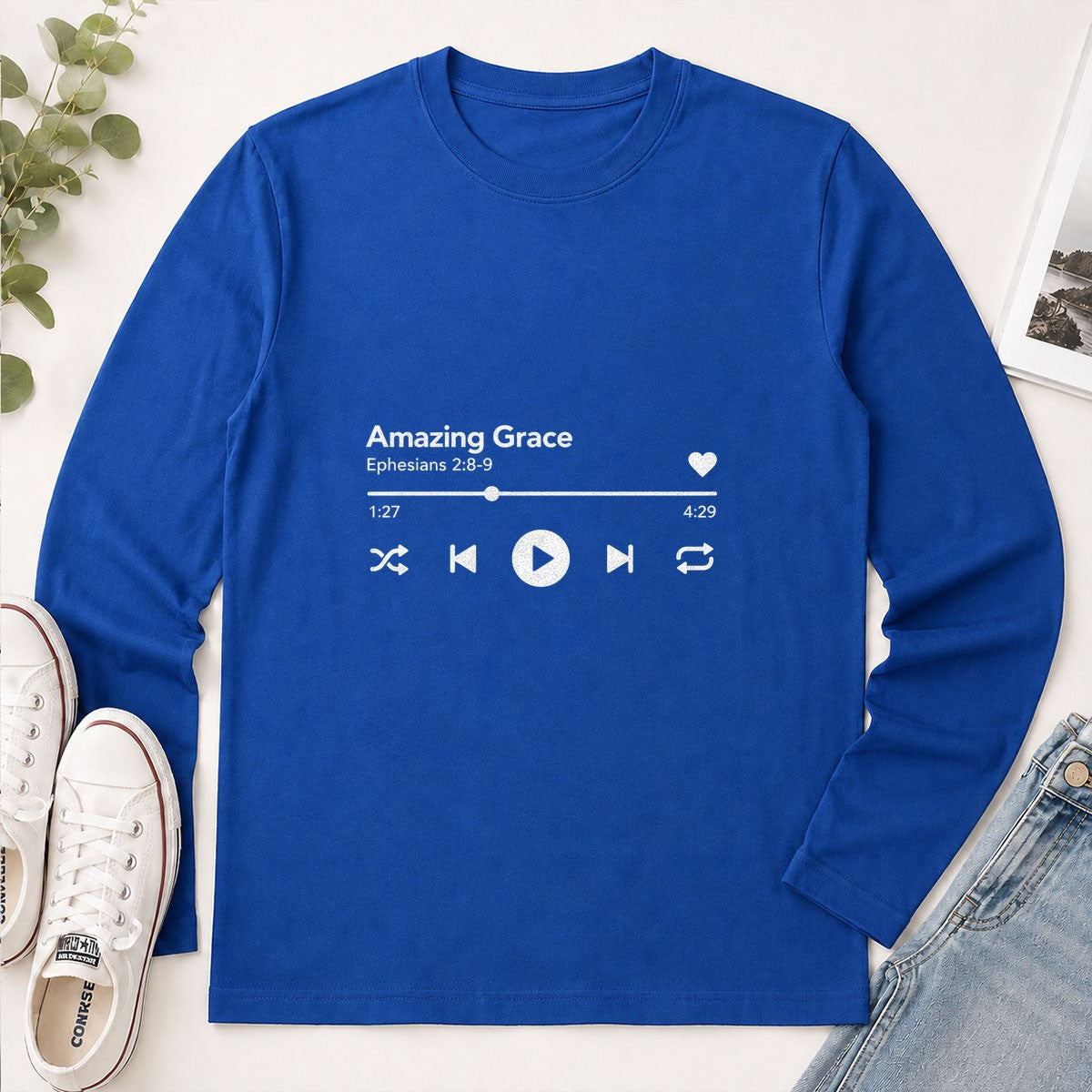 Amazing Grace, Gift For Worship Leader | 2D Unisex Long Sleeve