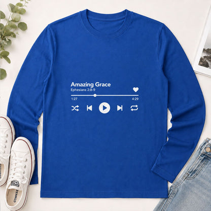 Amazing Grace, Gift For Worship Leader | 2D Unisex Long Sleeve
