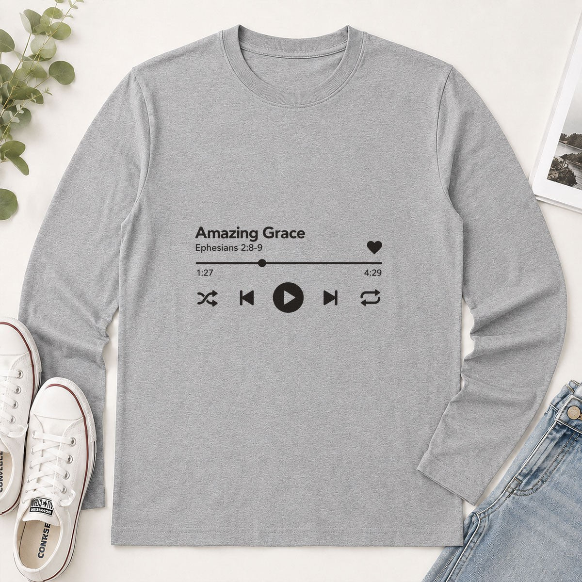 Amazing Grace, Gift For Worship Leader | 2D Unisex Long Sleeve