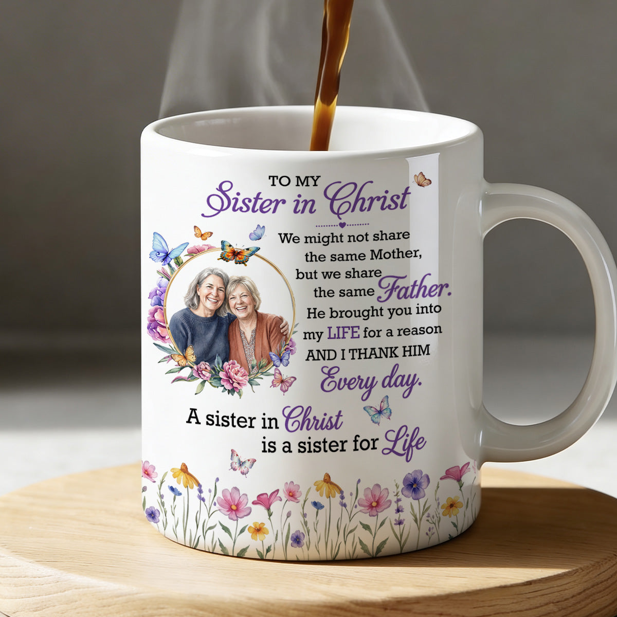 To My Sister In Christ, Gift For Sister In Christ | Personalized Ceramic Coffee Mug