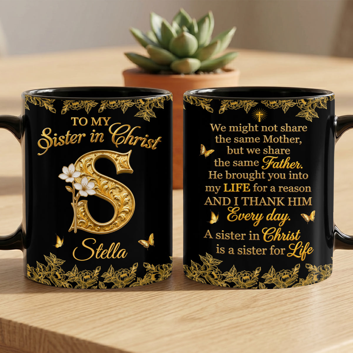 To My Sister In Christ, Gift For Sister In Christ | Personalized Ceramic Coffee Mug