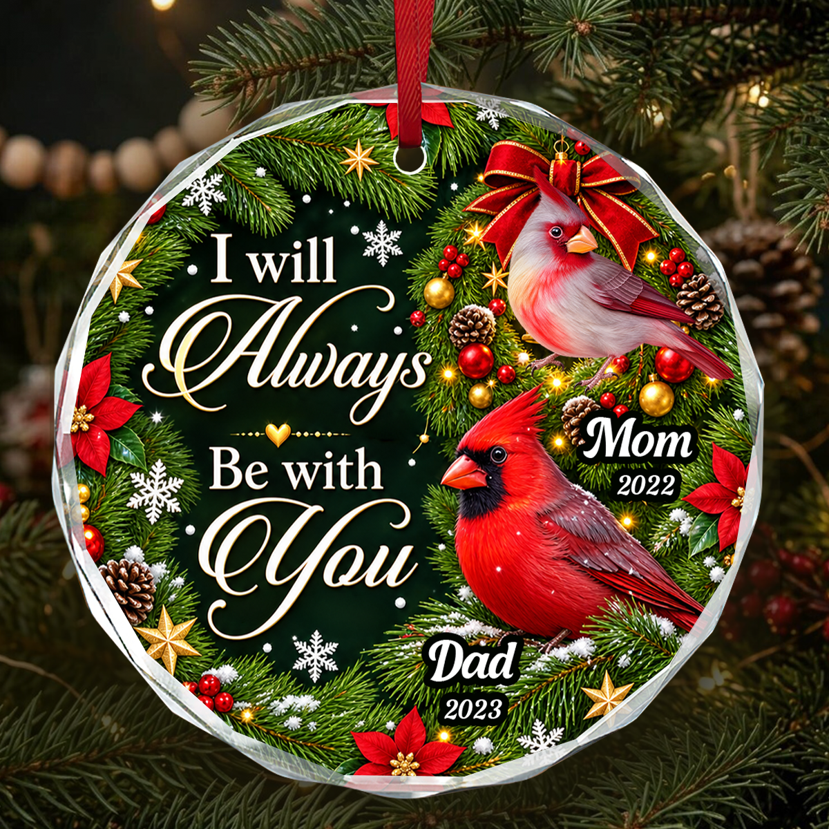 I Know Heaven Is A Beautiful Place For Loss Of Mom Dad, Memorial Gift For Mom Or Dad - Personalized Heart Shaped Glass Ornament