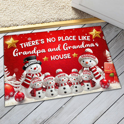 There's No Place Like Grandpa and Grandma's House, Gift For Family - Personalized Doormat
