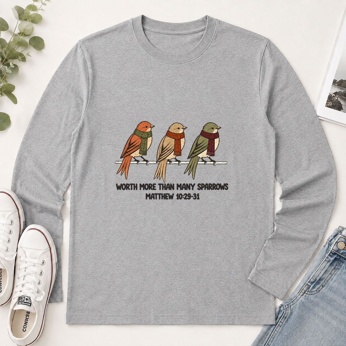 Worth More Than Many Sparrows, Gift For Grandma | 2D Unisex Long Sleeve