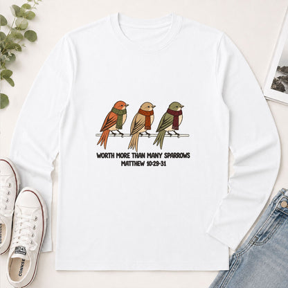 Worth More Than Many Sparrows, Gift For Grandma | 2D Unisex Long Sleeve