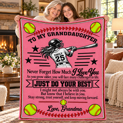 To My Granddaughter, Gift For Granddaughter | Personalized Fleece Blanket