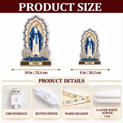 Our Lady Of Grace, Christian Gifts For Mom, Daughter, Grandma, Sister, Wife | Personalized Light Box