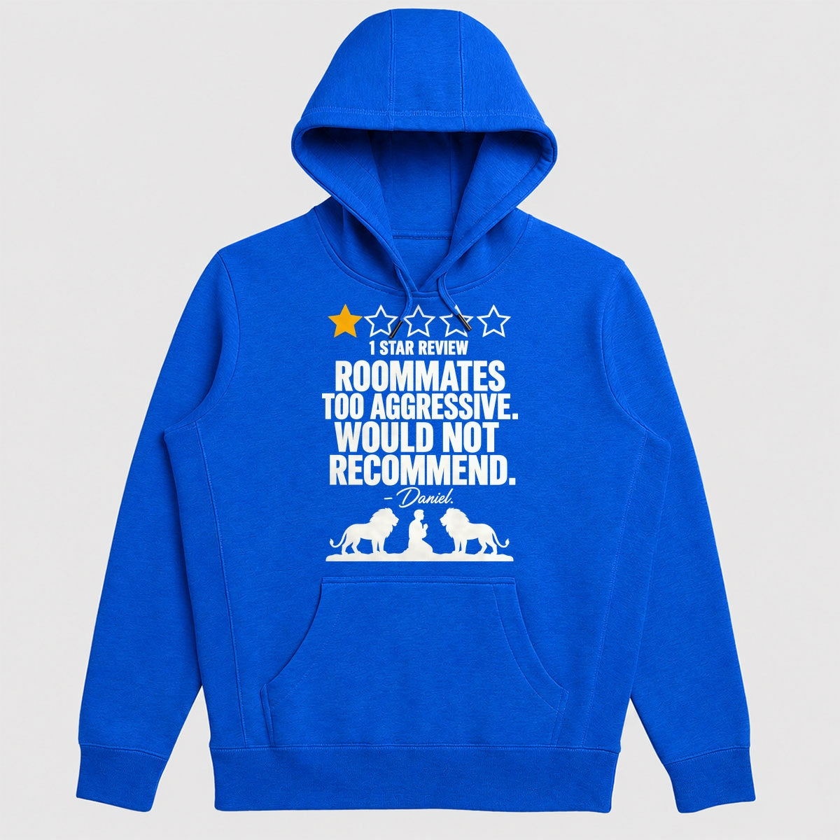 1 Star Review Roommates Too Aggressive Would Not Recommend Daniel, Gift For Bible Humor Lovers - 2D Unisex Hoodie