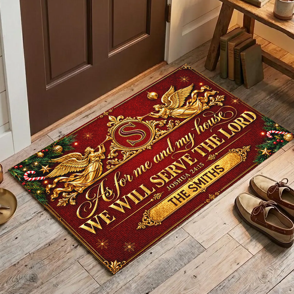 As For Me And My House We Will Serve The Lord, Gift For Family | Personalized Doormat