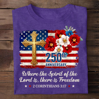 Freedom Christian America 250th Anniversary, Patriotic Christian | 2D Unisex T-shirt
