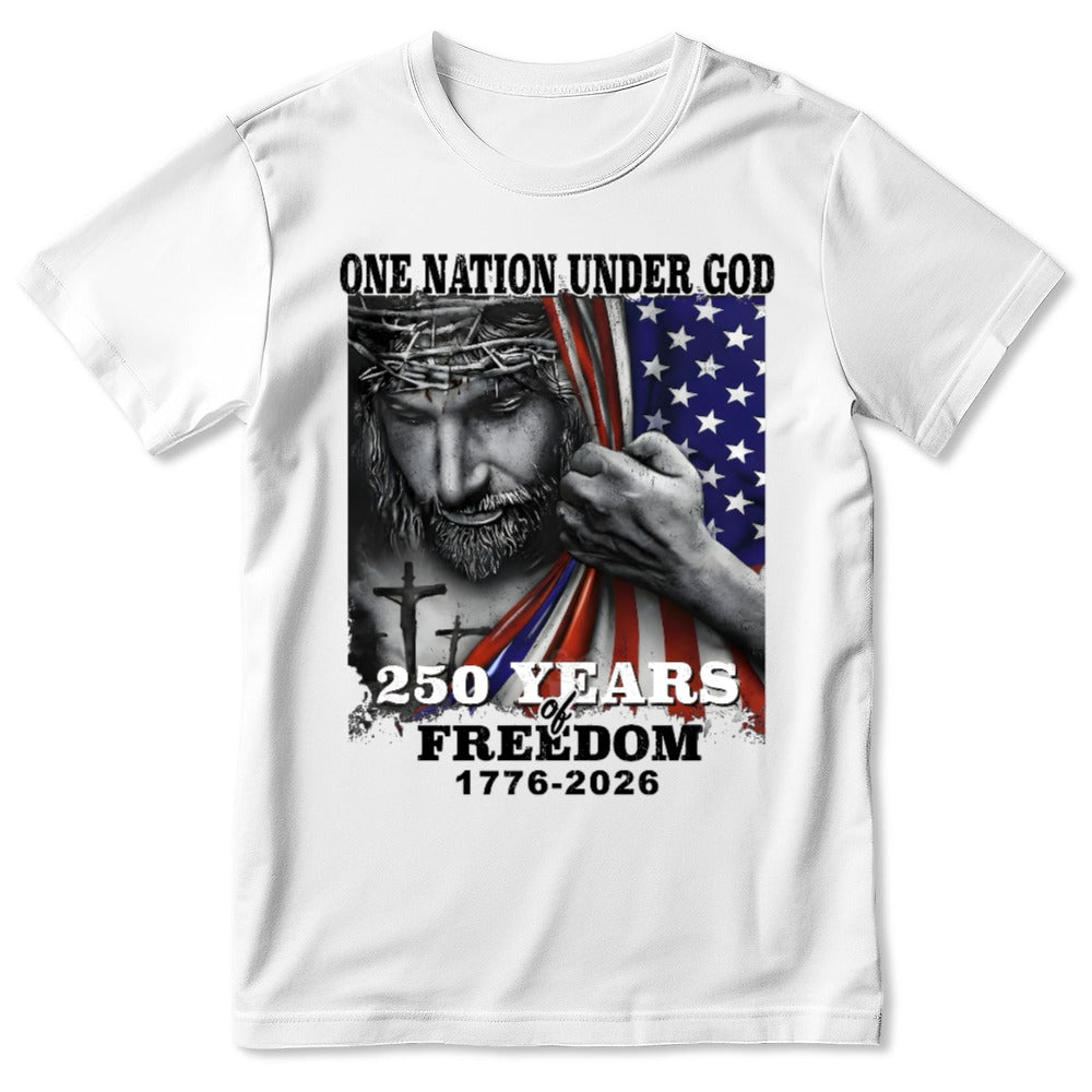 One Nation Under God, Patriotic Christian | 2D Unisex T-shirt