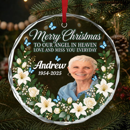 Love And Miss You Every Day, Gift For Family - Personalized Round Shaped Glass Ornament