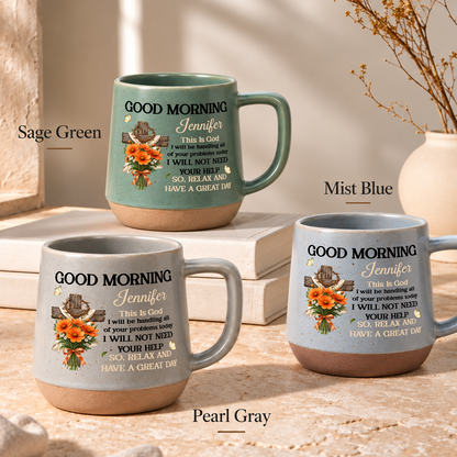 Good Morning This Is God, Gift For Loved One | Personaliezd 12OZ Conical Coffee Mug