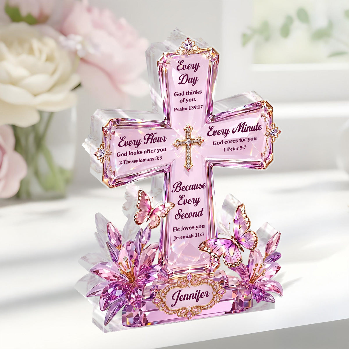 Every Second Of His Love, Memorial Gift For Loved One | Personalized Custom Shaped Acrylic Plaque
