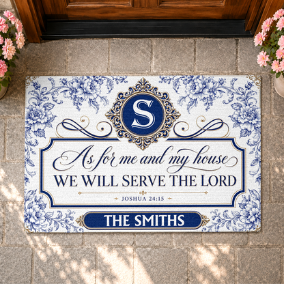 As For Me And My House We Will Serve The Lord, Gift For Family | Personalized Doormat