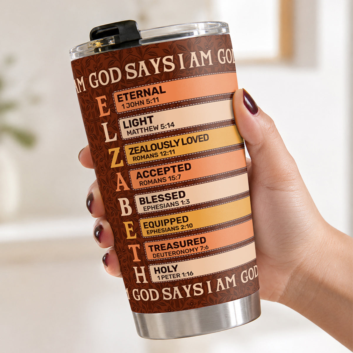 God Says I Am, Gift For Loved One | Personalized Stainless Steel Tumbler