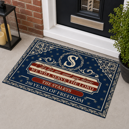As For Me And My House We Will Serve The Lord, Gift of Blessing | Personalized Doormat