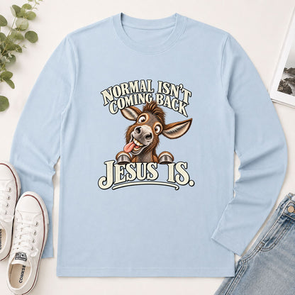 Normal Isn't Coming Back Jesus Is, Gift For Christian Farmer | 2D Unisex Long Sleeve