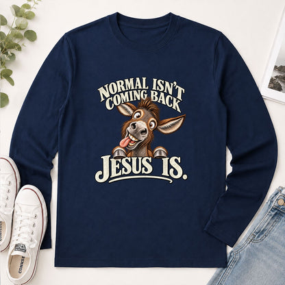 Normal Isn't Coming Back Jesus Is, Gift For Christian Farmer | 2D Unisex Long Sleeve