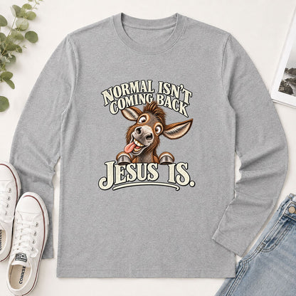 Normal Isn't Coming Back Jesus Is, Gift For Christian Farmer | 2D Unisex Long Sleeve