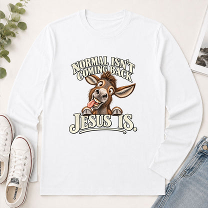 Normal Isn't Coming Back Jesus Is, Gift For Christian Farmer | 2D Unisex Long Sleeve