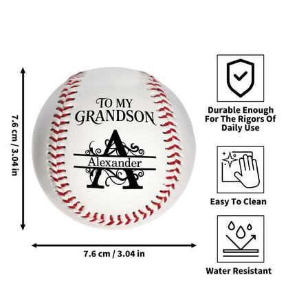To My Grandson Never Forget How Much I Love You, Gift For Grandson | Personalized Baseball