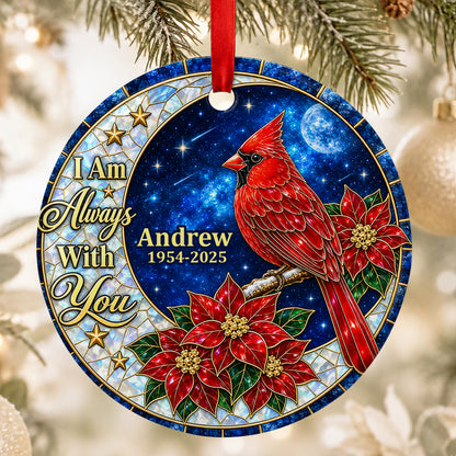 Cardinal From Heaven, Gift For Famliy - Personalized Round Shaped Ceramic Ornament