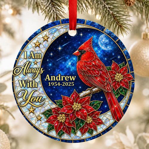 Cardinal From Heaven, Gift For Famliy - Personalized Round Shaped Ceramic Ornament