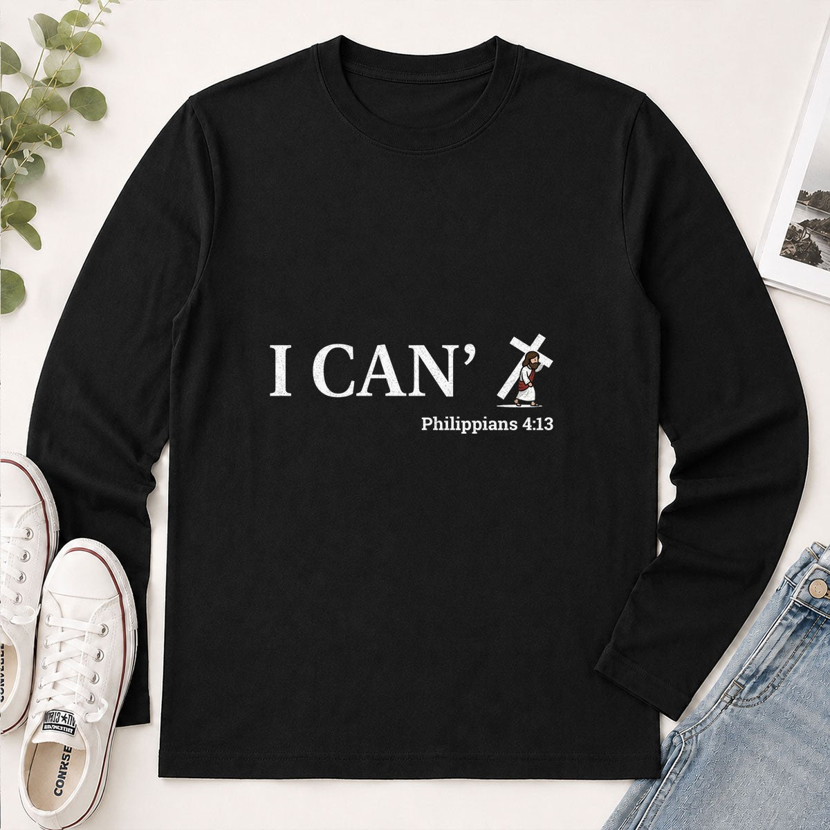 Through Christ I Can, Gift For Christian Athlete | 2D Unisex Long Sleeve