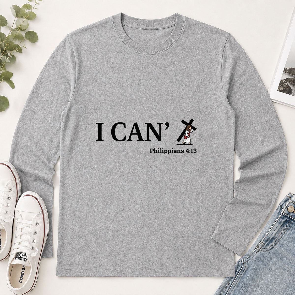 Through Christ I Can, Gift For Christian Athlete | 2D Unisex Long Sleeve
