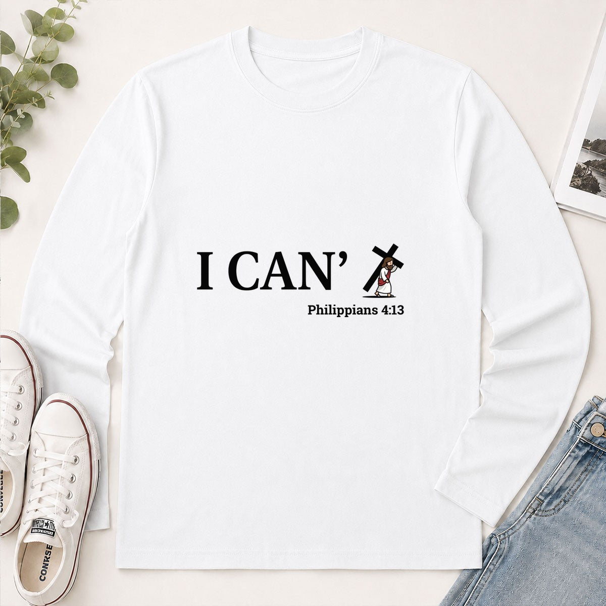 Through Christ I Can, Gift For Christian Athlete | 2D Unisex Long Sleeve
