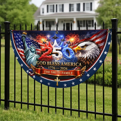 God Bless America - Personalized Non-Pleated Fan Flag