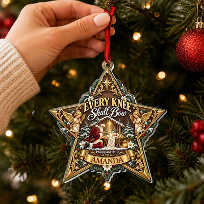 Every Knee Shall Bow, Gift For Loved One | Personalized 1-Layer Acrylic Ornament