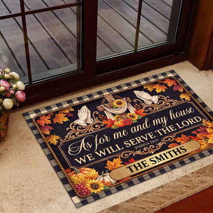 Serving The Lord Through Every Season, Gift For Family | Personalized Doormat