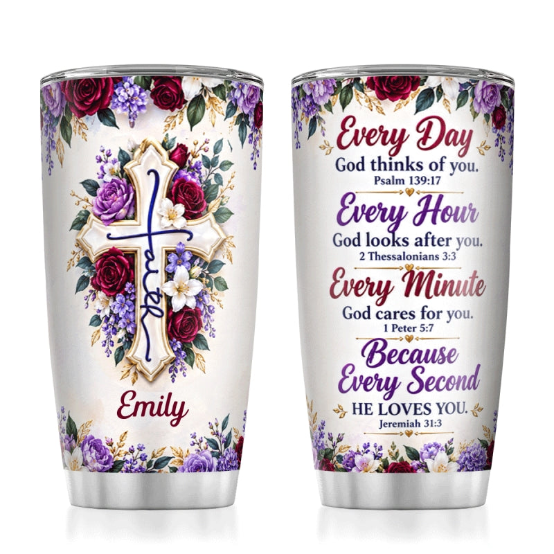 Every Day God Thinks Of You, Gift For Mom | Personalized Stainless Steel Tumbler