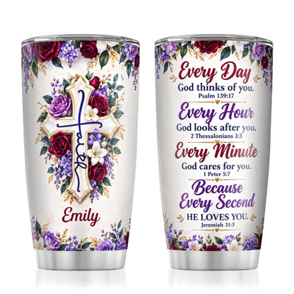 Every Day God Thinks Of You, Gift For Mom | Personalized Stainless Steel Tumbler