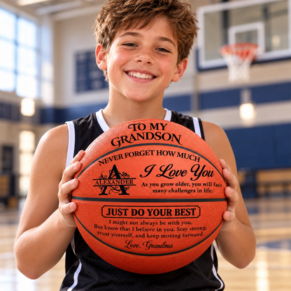 To My Grandkids Never Forget How Much I Love You, Gift For Grandkids | Personalized Basketball