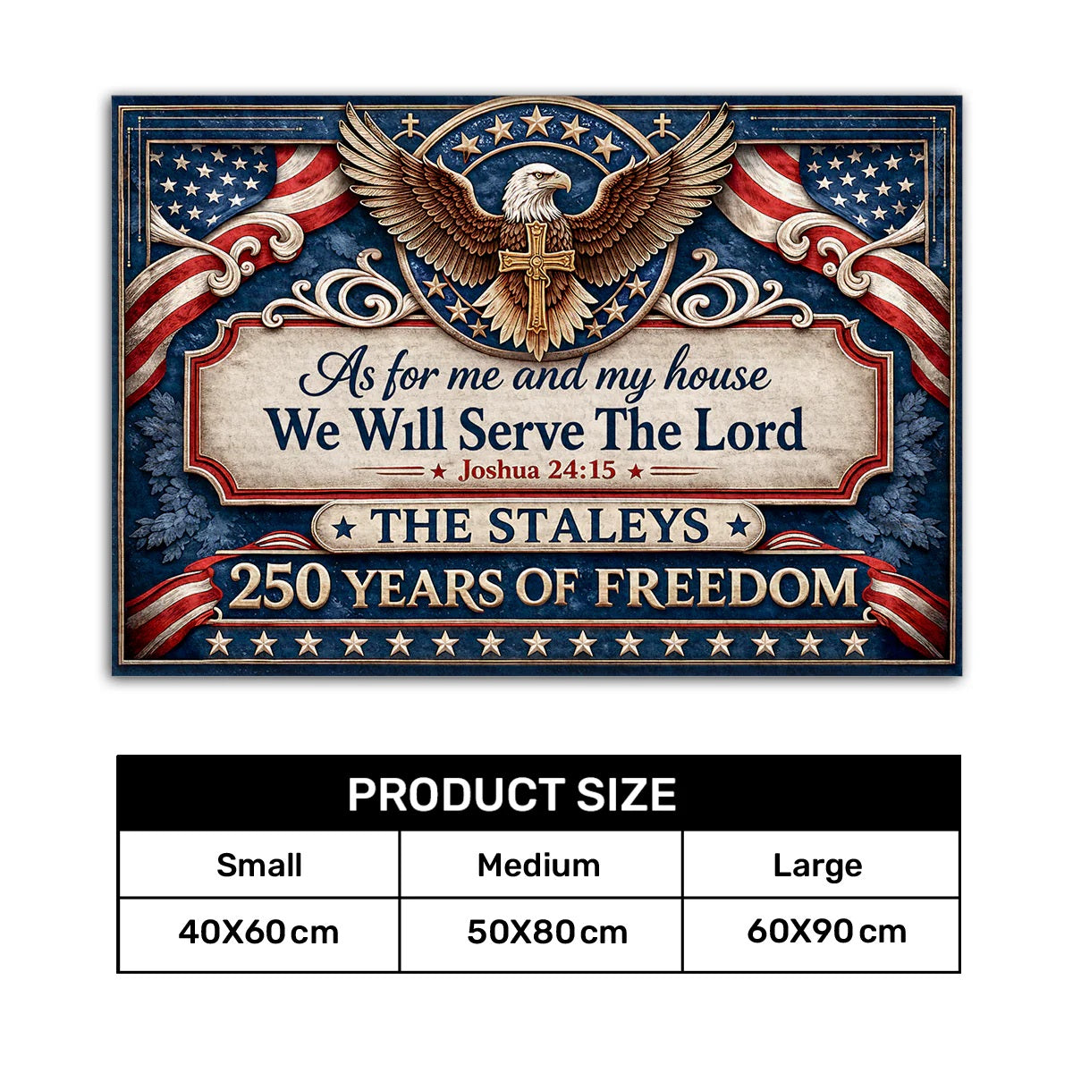 As For Me And My House We Will Serve The Lord - Personalized Doormat