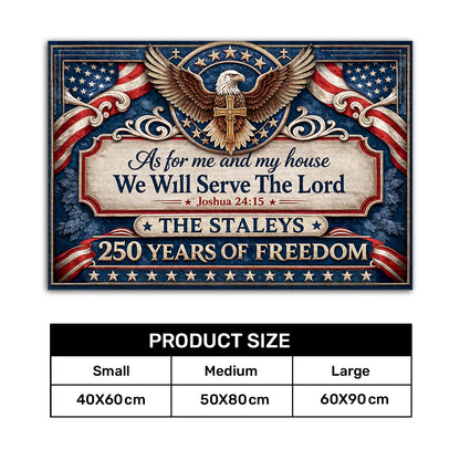 As For Me And My House We Will Serve The Lord - Personalized Doormat