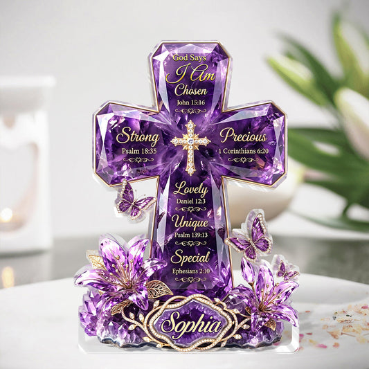 God Says I Am, Christian Gift For Women | Personalized Custom Shaped Acrylic Plaque