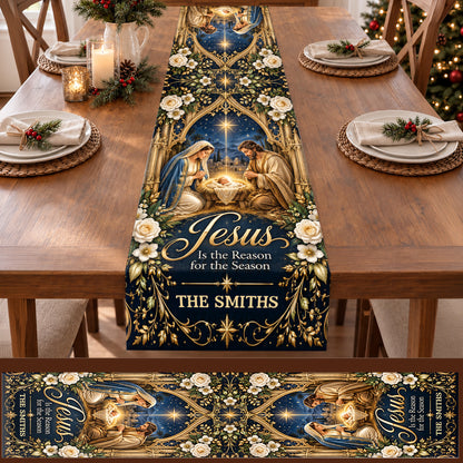 Jesus Is The Reason For The Season, Gift For Family |  Personalized Table Runner