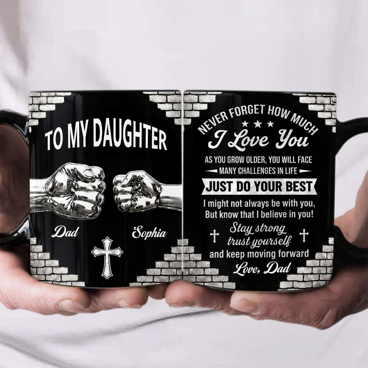 Just Do Your Best, Gift For Daughter From Dad | Personalized Ceramic Coffee Mug
