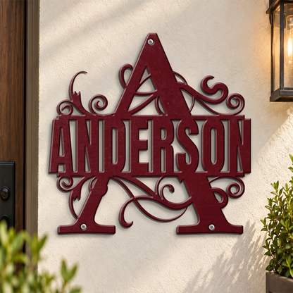 Monogram, Custom Name, Family Name, Gift For Family | Personalized Metal Sign